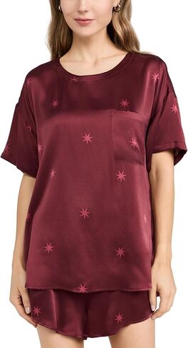 Lunya Women's Washable Silk Tee Short Set in Saudi Arabia