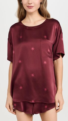 Lunya Women's Washable Silk Tee Short Set in Saudi Arabia