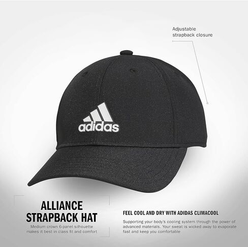 adidas Men's Alliance Medium Crown Structured Adjustable Fit Strapback Hat in Saudi Arabia