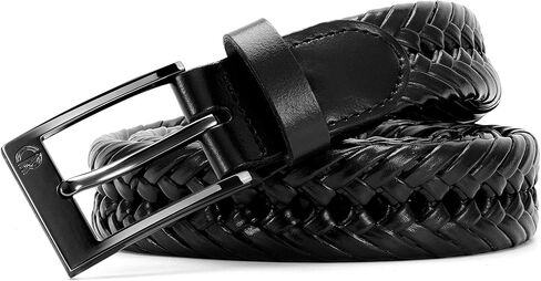 CHAOREN Leather Braided Belts for Men - 1 1/8" Mens Casual Woven Leather Belt for Dress Pants in Kuwait