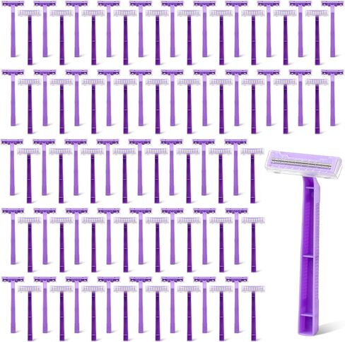 100 Pcs Women's Disposable Razors, Pink Razor Blades Bulk Pink Twin Blade Disposable Stainless Steel Hospitality Quality Shavers Multipurpose Portable Shave Razor Manual for Bathing Hotel Travel in Saudi Arabia