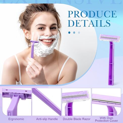 100 Pcs Women's Disposable Razors, Pink Razor Blades Bulk Pink Twin Blade Disposable Stainless Steel Hospitality Quality Shavers Multipurpose Portable Shave Razor Manual for Bathing Hotel Travel in Saudi Arabia