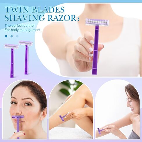 100 Pcs Women's Disposable Razors, Pink Razor Blades Bulk Pink Twin Blade Disposable Stainless Steel Hospitality Quality Shavers Multipurpose Portable Shave Razor Manual for Bathing Hotel Travel in Saudi Arabia