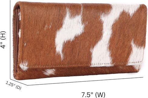 Mesa Luna Hair-On Cowhide Leather Women Clutch Wallet/Hair-On Cowhide Leather Women Purse in Saudi Arabia