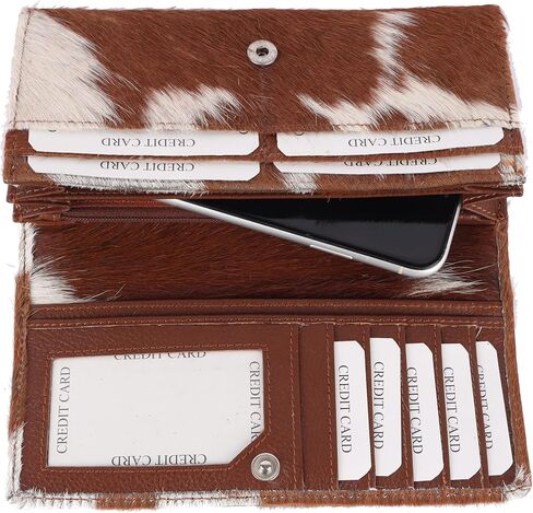 Mesa Luna Hair-On Cowhide Leather Women Clutch Wallet/Hair-On Cowhide Leather Women Purse in Saudi Arabia