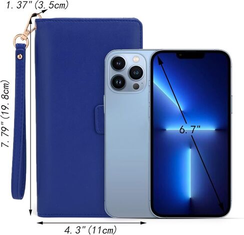 محفظة معصم UTO RFID للنساء قابلة للفصل وحامل دفتر شيكات وبطاقة فاتورة الهاتف ومنظم محفظة كبيرة بمقبض in Kuwait