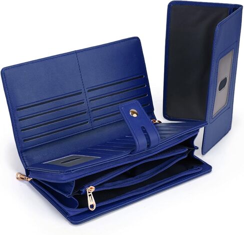 محفظة معصم UTO RFID للنساء قابلة للفصل وحامل دفتر شيكات وبطاقة فاتورة الهاتف ومنظم محفظة كبيرة بمقبض in Kuwait