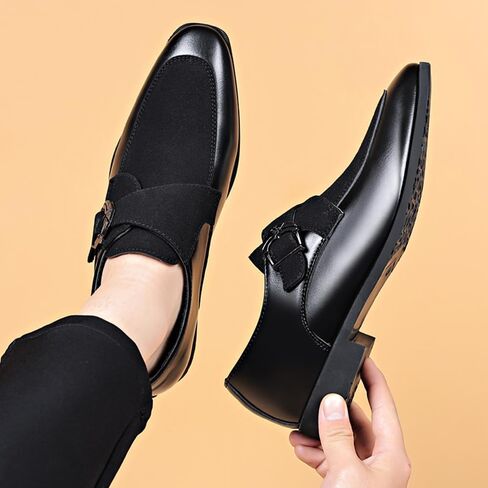 Men's Suede Patent Leather Dress Shoes Business Formal Derby Fashion Oxford Tuxedo Shoes in Kuwait