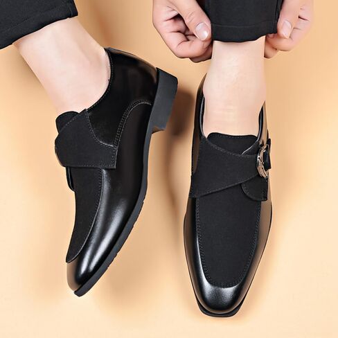 Men's Suede Patent Leather Dress Shoes Business Formal Derby Fashion Oxford Tuxedo Shoes in Kuwait