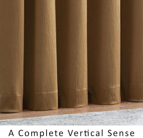 لوحة جيب من الساتان المكسر وستارة شلال مع علاجات نافذة مزخرفة، مجموعة ستائر لمنزلك، تباع جميعها بشكل منفصل (ذهبي، ستارة قصيرة - 48 × 37 بوصة) in Kuwait