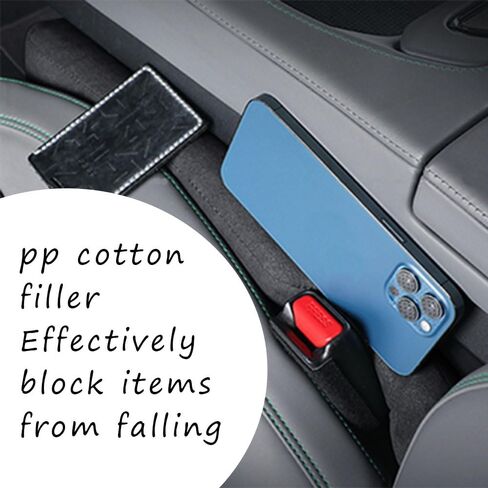 2PCS Car Seat Gap Filler, Universal Fit PU Leather Car Seat Gap Plug to Fill The Gap Between Seat and Console, Car Interior Accessories Car Seat Crevice Blocker Stop Things from Dropping in Saudi Arabia