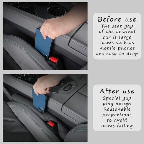 2PCS Car Seat Gap Filler, Universal Fit PU Leather Car Seat Gap Plug to Fill The Gap Between Seat and Console, Car Interior Accessories Car Seat Crevice Blocker Stop Things from Dropping in Saudi Arabia