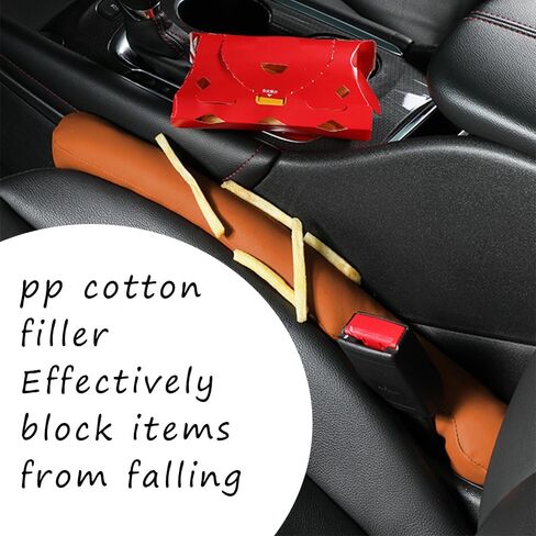 2PCS Car Seat Gap Filler, Universal Fit PU Leather Car Seat Gap Plug to Fill The Gap Between Seat and Console, Car Interior Accessories Car Seat Crevice Blocker Stop Things from Dropping in Saudi Arabia