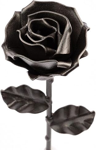 Forging Art Bcn® Hand Forged Eternal Wrought Iron Rose - Gift of Valentine's Day, Mother's Day, 6th Year Wedding Anniversary (Grey) in Kuwait