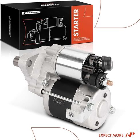 A-Premium Starter Motor Compatible with Honda Civic 1996-1997, Civic del Sol 1996-1997 & Acura EL 1997-1997, 1.6L, 12V 1.0KW 9-Teeth Clockwise, Replace# 31200P2C004, 31200P2C004RM in Saudi Arabia