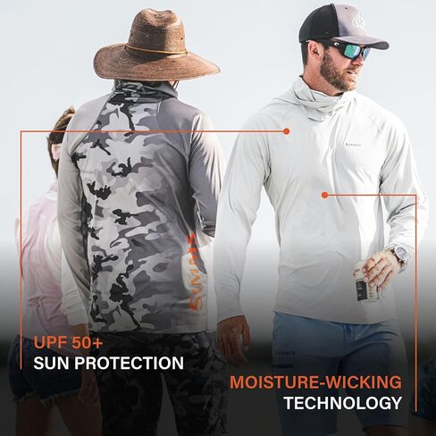قميص Simms SolarFlex UPF 50+ - غطاء رأس ممتاز للحماية من الشمس للرجال، خفيف الوزن، سريع الجفاف، ملابس خارجية قابلة للتنفس للرجال (أخضر ريفل/خشب الزيزفون، مقاس XX-Large) in Saudi Arabia
