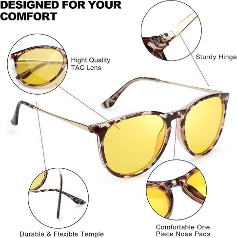Night Vision Glasses Anti Glare for Driving Polarized Yellow Nighttime Glasses UV400 Protection IF8859 in Saudi Arabia