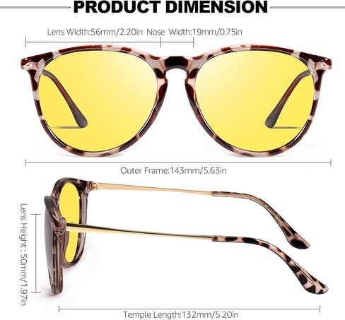 Night Vision Glasses Anti Glare for Driving Polarized Yellow Nighttime Glasses UV400 Protection IF8859 in Saudi Arabia