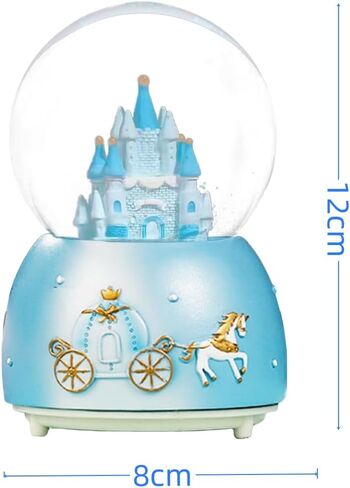 Snow Globe Castle Crystal Musical Ball Automatic Snowfall Rotating Crystal Ball with 7 Color Changing Lights Music Box Castle for Girls Boys Xmas Santa in Saudi Arabia