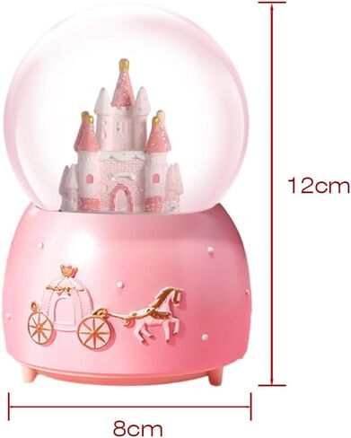 Snow Globe Castle Crystal Musical Ball Automatic Snowfall Rotating Crystal Ball with 7 Color Changing Lights Music Box Castle for Girls Boys Xmas Santa in Saudi Arabia