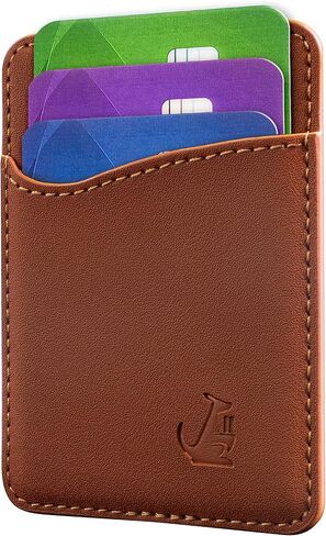 Wallaroo Wallets Slim Leather Card Holder Wallet - Black, Minimalist, Thin, Front Pocket, Genuine Leather Credit Card Holder for Easy Work and Travel in Saudi Arabia
