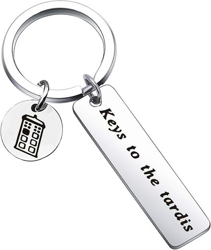 TongXin Doctor Who Keychain Keys to The Tardis Keyring Police Box Charm Jewelry Tardis Gift Movie Doctor Who Fan Gift for Her Him BBF in Saudi Arabia