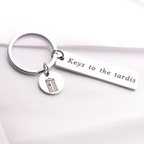 TongXin Doctor Who Keychain Keys to The Tardis Keyring Police Box Charm Jewelry Tardis Gift Movie Doctor Who Fan Gift for Her Him BBF in Saudi Arabia