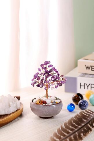 PESOENTH Crystal Tree Aquamarine Tree Crystal Spiritual Gifts for Women,Blue Gemstone Tree of Life,Feng Shui Healing Crystals Stones Gifts Home Office Decor Desk Decoration in Saudi Arabia