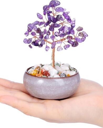 PESOENTH Crystal Tree Aquamarine Tree Crystal Spiritual Gifts for Women,Blue Gemstone Tree of Life,Feng Shui Healing Crystals Stones Gifts Home Office Decor Desk Decoration in Saudi Arabia