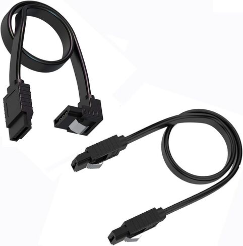 SATA Cable III, 4 Pack SATA Cable III 6Gbps Straight HDD SDD Data Cable with Locking Latch 18 Inch Compatible for SATA HDD in Saudi Arabia