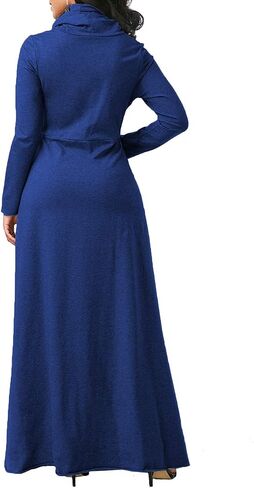 SEMATOMALA Women's Turtleneck Cowl Neck Long Sleeve Floore Length A Line Swing Long Dress Tunic Shirt Sweatshirts Halloween in Saudi Arabia