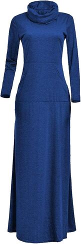 SEMATOMALA Women's Turtleneck Cowl Neck Long Sleeve Floore Length A Line Swing Long Dress Tunic Shirt Sweatshirts Halloween in Saudi Arabia