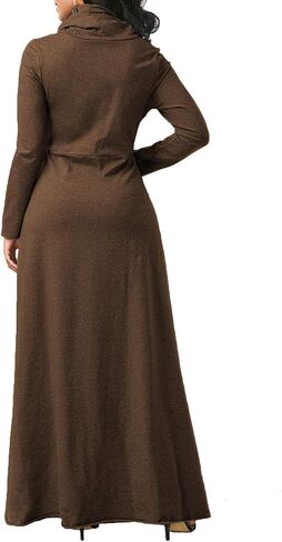 SEMATOMALA Women's Turtleneck Cowl Neck Long Sleeve Floore Length A Line Swing Long Dress Tunic Shirt Sweatshirts Halloween in Saudi Arabia