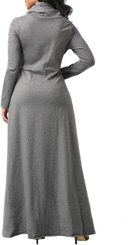 SEMATOMALA Women's Turtleneck Cowl Neck Long Sleeve Floore Length A Line Swing Long Dress Tunic Shirt Sweatshirts Halloween in Saudi Arabia