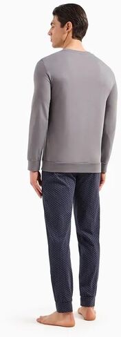 Emporio Armani Men's Pattern Mix Long Pajamas in Saudi Arabia