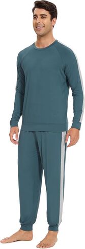 Bamboo Viscose Men's Pajama Sets Soft Long Sleeve Loungewear Set with Pockets in Saudi Arabia