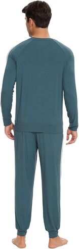 Bamboo Viscose Men's Pajama Sets Soft Long Sleeve Loungewear Set with Pockets in Saudi Arabia