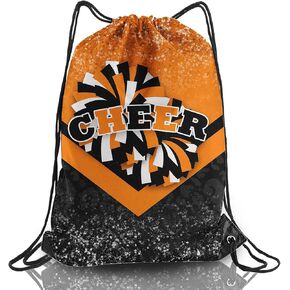 Cheer Drawstring Backpack Cheerleading Drawstring Gym Bag Cheer Accessories Cheerleader Gifts for Cheerleaders 1Pcs (Teal&Black)