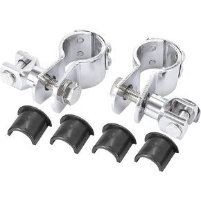 uxcell 1" - 1 1/4" Universal Engine Guard Highway Foot Pegs Mount Clamp on for Harley Davidson Chrome