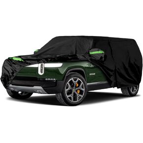 Waterproof Car Cover Replace for 2022 2023 2024 Rivian R1S, 300D Oxford Fabric with inner PU Coating Custom-fit All Weather Car Covers with Zipper Door for Snow Rain Dust Hail Protection