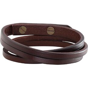 HAQUIL Artisanal Multi-Wrap Brown Leather Bracelet with Vintage Metal Accents for Men