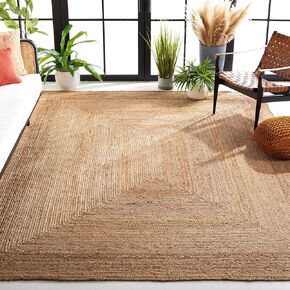 SAFAVIEH Cape Cod Collection Area Rug - 8' x 10', Natural, Handmade Flat Weave Jute, Ideal for High Traffic Areas in Living Room, Bedroom (CAP252A)