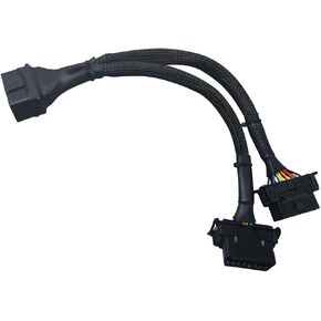 OBD2 Splitter Extension Cable Adapter, 16 Pin OBDII Extension 1 Male to 2 Female Extender Cord Adapter, Underdash Splitter Cable for Most Vehicles