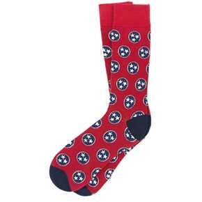 Alynn Men's Designer Red Tennessee State Flag Novelty Dress & Trouser Socks