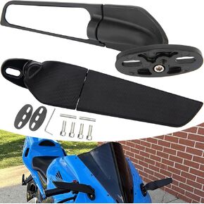 Racing Motorcycle Mirrors,360°Rotating Stealth Mirrors,Compatible with Ninja 300 mirrors Ninja 400 mirrors Ninja 500 mirrors Ninja 650 mirrors Zx6r mirrors Zx10r mirrors,Hon-da CBR300R-CBR1000RR