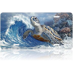 Moon Phase Front License Plate Starry Sky License Plate Stainless Steel Funny License Plate Tag Novelty Vanity Tag Moon License Plate Frame Car Decoration 12.2" x 6.2"Men Women