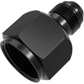 8AN Female to 6AN Male Flare Reducer Adapter, Hard Aluminum Black Anodized Size Conversion Connector, Automotive Accessories Suitable for Vehicle Fuel Oil Line Modification