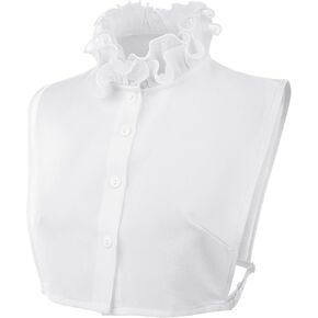 Women's Fake Collar Detachable Dickey Collar Pleated Elegant Office Half Blouse False Collar Half Shirt Blouse Collar Blouse Dickey for Women