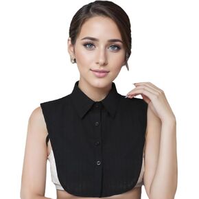 Fake Collar Detachable Dickey Collar Blouse Faux Collar Half Shirts False Collar for Women & Girls Black