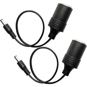 12v Cigarette Lighter Power Supply Cable,2-Pack Car Cigarette Lighter Female Socket to DC 5.5mm x 2.1mm Plug Jack Adapter for Car Charger UPS Battery Backup and Emergency Backup Generato